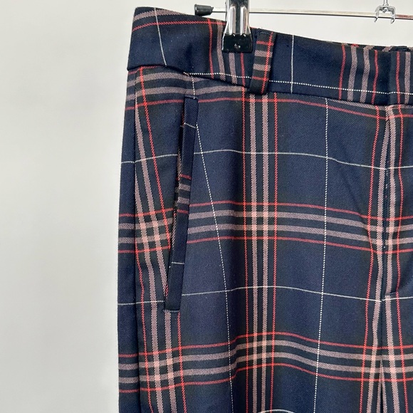 NWT! BANANA REPUBLIC Plaid Printed Trousers Wide Leg Slacks High Waist Size-10 - Picture 5 of 7